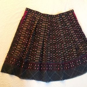 Cynthia Steffe pleated midi Skirt black gray 6